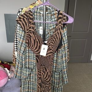 Women's Black and Brown Patterned Jacket